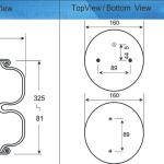 Contitech FD 200-25 717 Double Convoluted Air Spring 81mm Offset Air Fittings