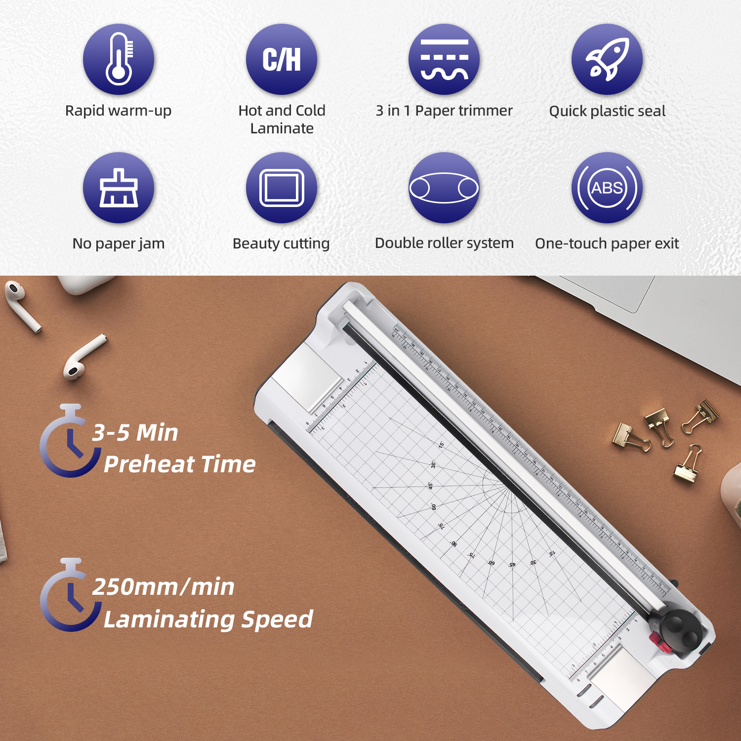 1600mm Power-Driven Document Laminator Ideal for Office Photos Hot and Cold Lamination