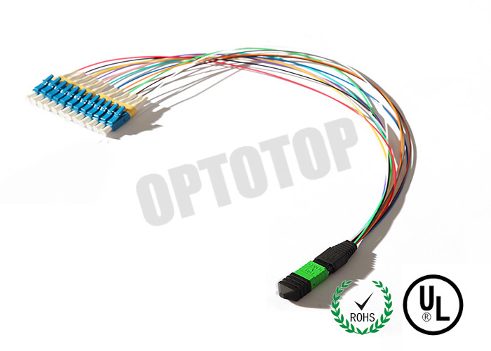 MM Aquq 8 Core Fiber Optic Cable Φ0.9 With Connector LC , Corning Cable