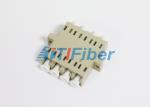 Multimode LC Quad Fiber Optic Adapter with ABS Housing , Ceramic Sleeve