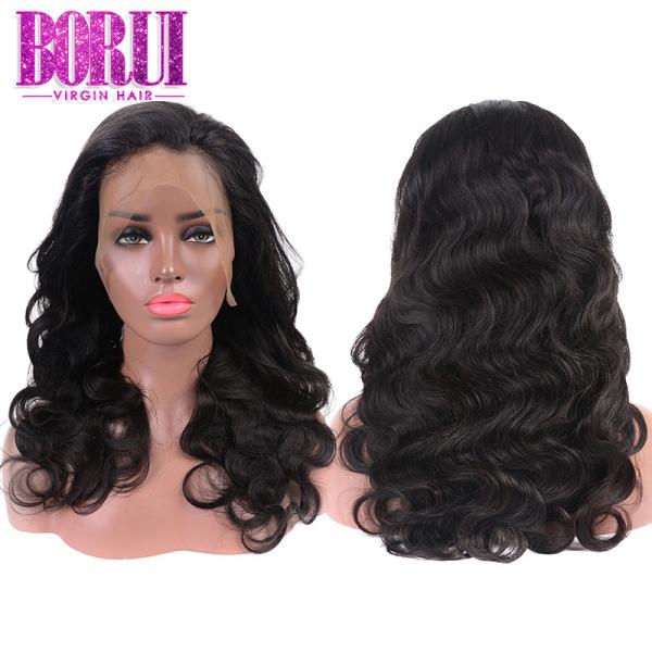 Buy cheap 10A Grade 360 Lace Frontal Wig Peruvian Human Hair Body Wave Wig Natural Color from wholesalers