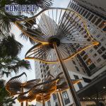 Large Stainless Steel Outdoor Sculpture Geometric Leaf Shaped Pavilion In