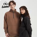 Designer Men Street Hoody Sweatshirt Crop Top Slim 380g 95% Cotton Half Zip