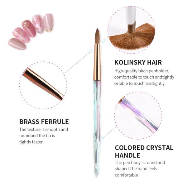 Buy cheap Kolinsky Hair Manicure Nail Brush Bling Acrylic Marble Handle Oval from wholesalers