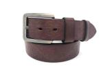 Vintage Mens Casual Embossed Leather Belt 1.5" Wide Brown Color