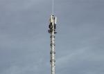 Hot Dip Galvanization Tapered Monopole Antenna Tower , 45m Octagonal Tapered