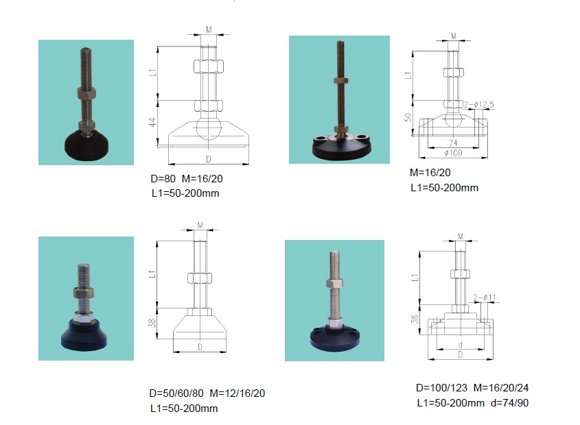 adjustalbe feet level feet conveyor components conveyor spare parts