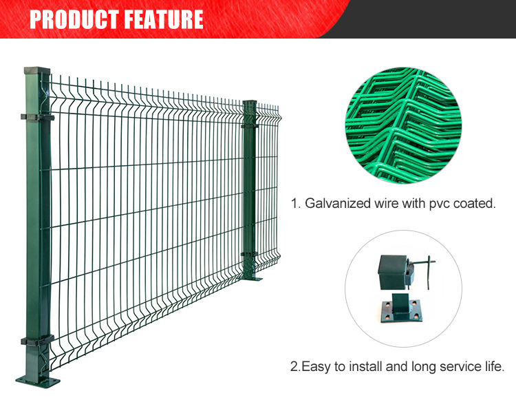 Electro Galvanized 3D Wire Mesh Fence Powder Coated Dia 3.0–6.0mm