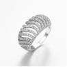 Buy cheap 6.04g 925 Silver CZ Rings Rhodium Plated Sterling Silver Interlocking Ring from wholesalers