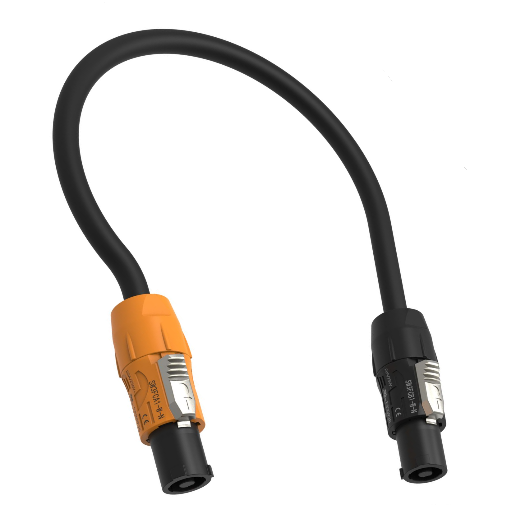 LED Display Connector 250V 3Pin Male Blue LED Powercon Chassis Plug Connector for Industrial Electronics Accessories