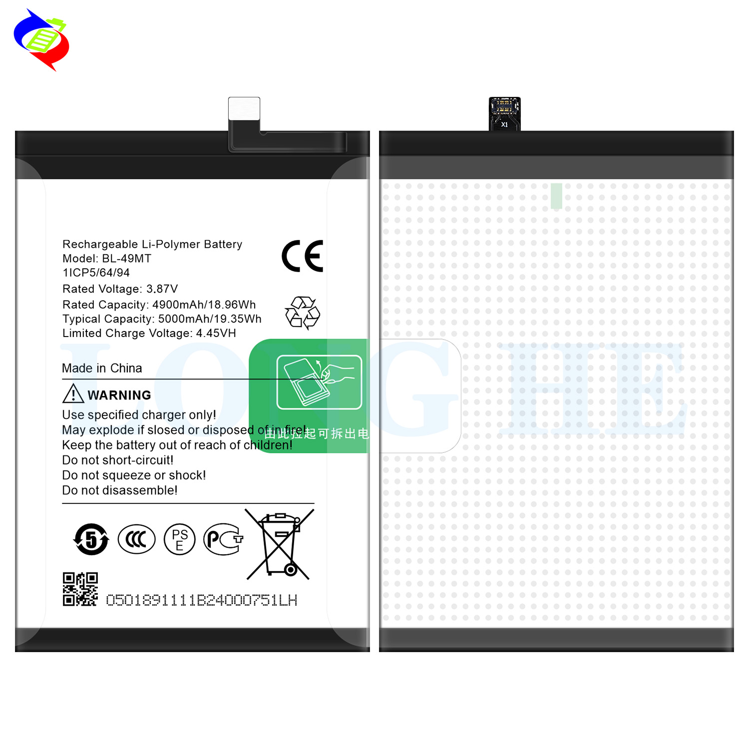 5000mAh Replacement Battery For Infinix BL-49MT Phone Tecno Long Lasting and Rechargeable