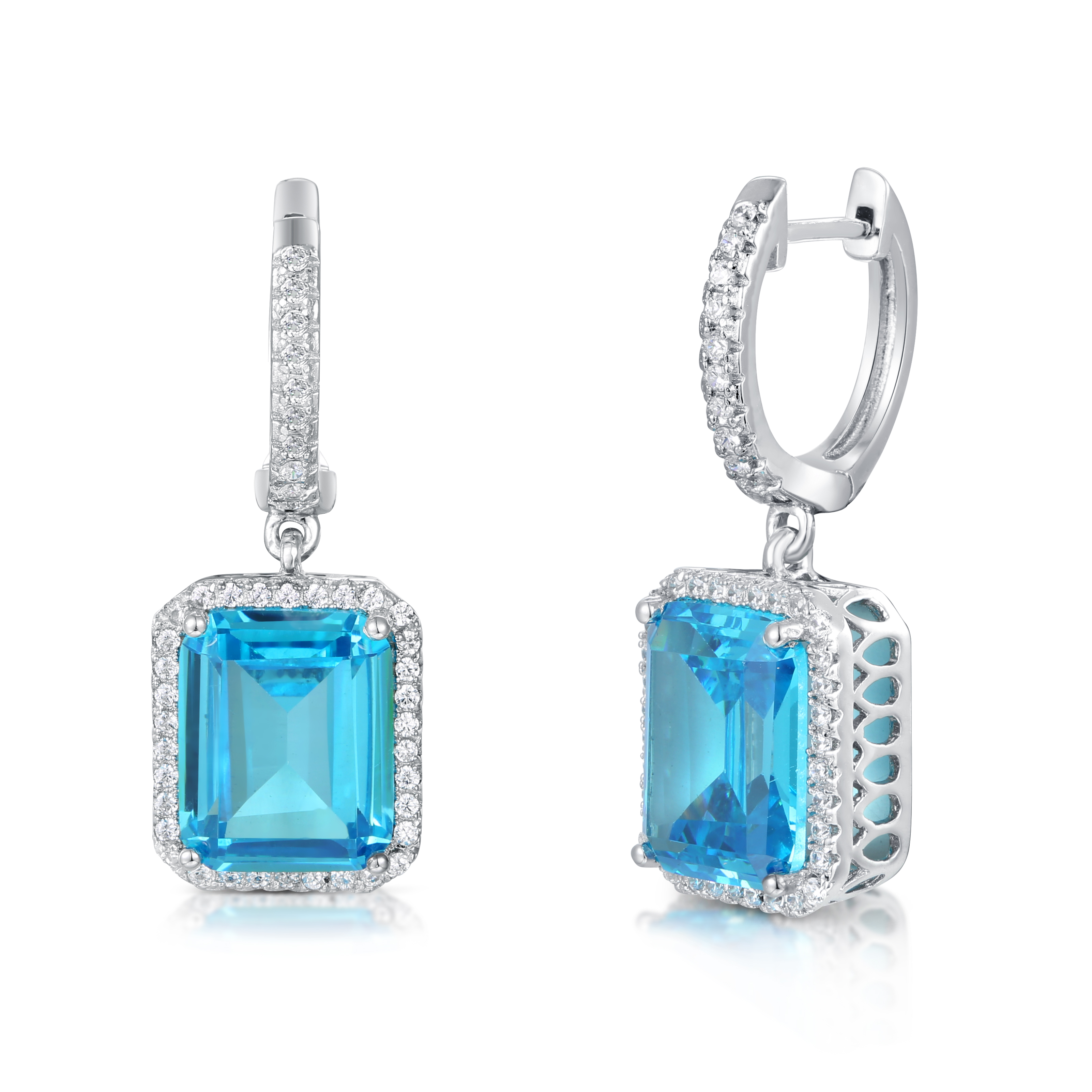 Oval Diamond Stud Earrings Sterling Silver AAA+ 925 Silver Gemstone Earrings