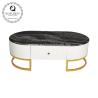 Buy cheap Metal Frame Marble Living Room Table With MDF Cabinet 130x70x44cm from wholesalers