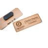 Buy cheap Safety Pin Personalized Name Tags Custom Engraved Wood Magnetic Name Badges from wholesalers