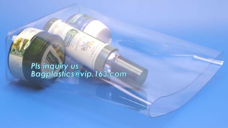 transparent pvc bag for gift,cosmetics/PVC handle bag, Plastic Handle Bags For Makeup Travel Set Packaging, die cut hand