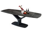 Extension Ceramic Top Dining Table Tempered Glass Heavy Duty Steel Frame