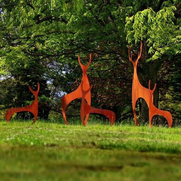 Buy cheap Contemporary Design Rusty Metal Garden Ornaments Corten Steel Deer Sculpture from wholesalers