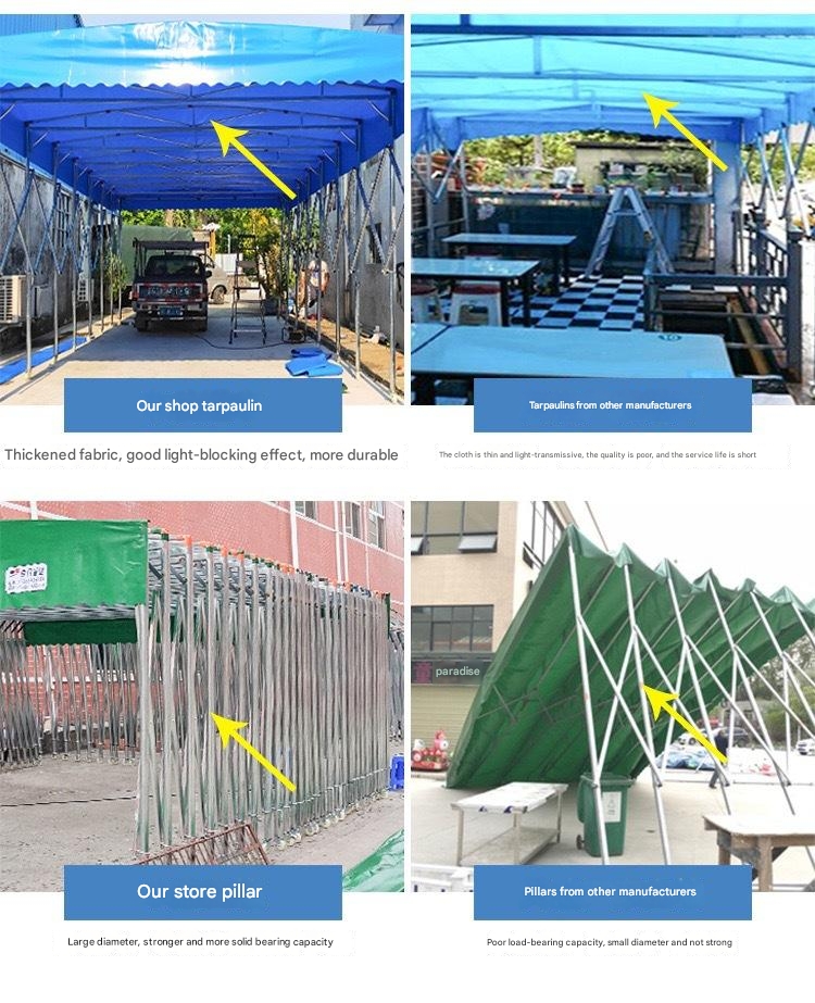 Galvanized Steel Electric Push-Pull Shed for Easy Assembly and Disassembly in Open Field Storage Requirements