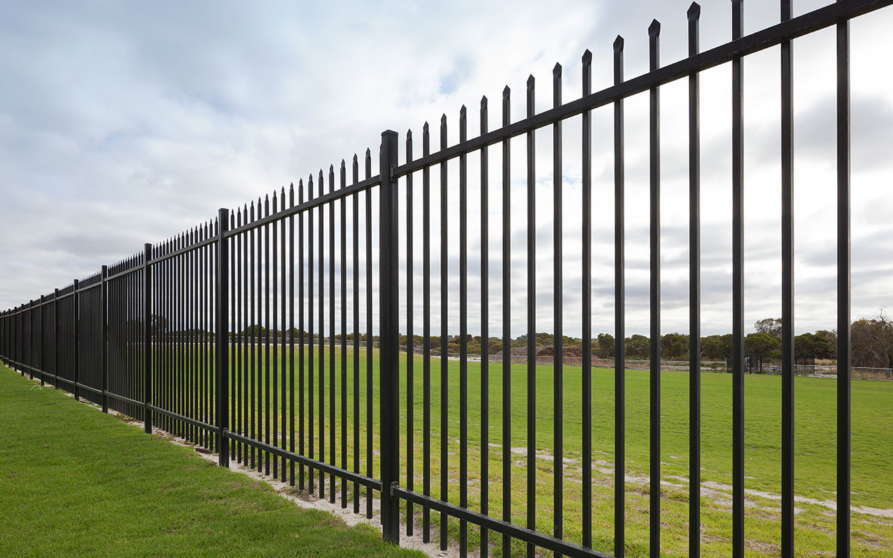2.4m X 2.4m SHS 65mm Tube Black Garrison Garden Fence Panels Hercules Fencing