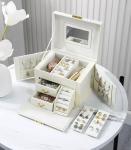 Flannelette Leather Jewelry Storage Box Greaseproof Earring Jewelry Box