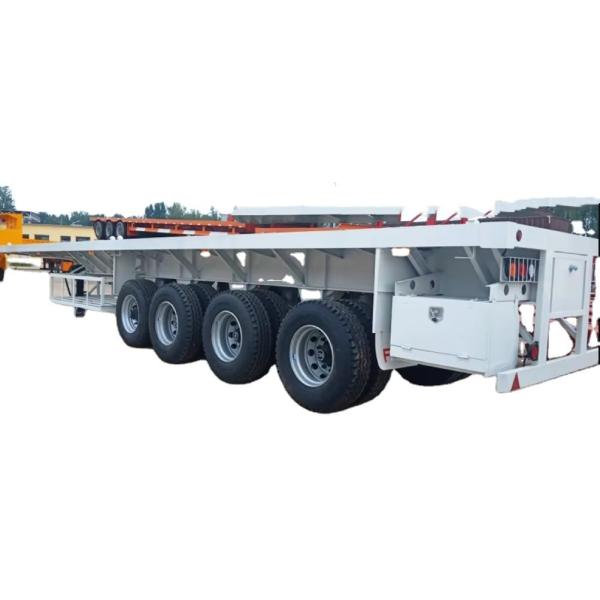 3 4 Axles Flat Bed Semi Trailers 40 Ft Container Flatbed Semi Trailer For Sale