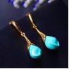 Buy cheap 18K Gold Plated Sterling 925 Silver Turquoise Sculptured Tulip Drop Earring (EZ04925534) from wholesalers
