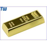 Buy cheap Shinning Golden Brick 16GB USB Stick Slip Button Laser Logo Engraved product