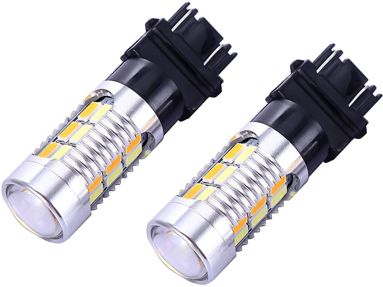 3157 3057 3357 4157 LED Brake Turn Signal Lights Amber Switchback 22 SMD with Projector