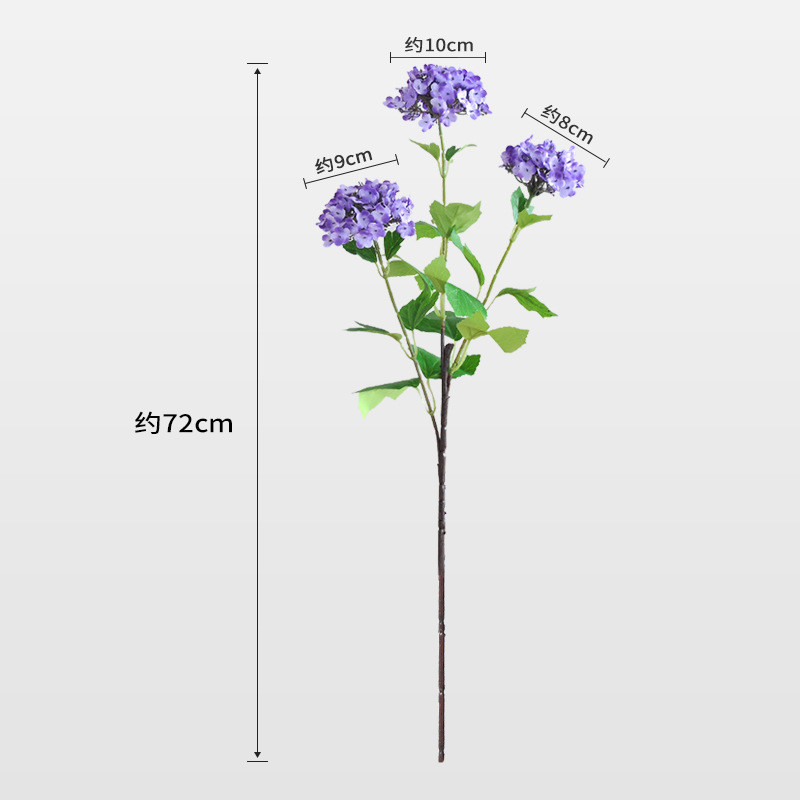 Home Decoration 3-Head Wooden Embroidered Ball Simulation Flower Soft Wedding Flower Wall Ceiling Decor Multiple Color