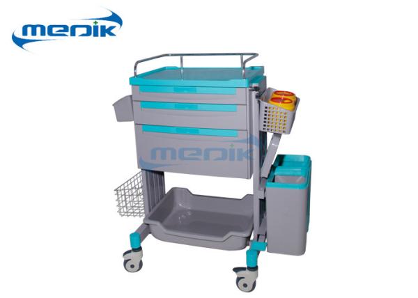 Buy cheap Three Drawers Emergency Medicine Drug Trolley With Castors 600*460*1000mm from wholesalers
