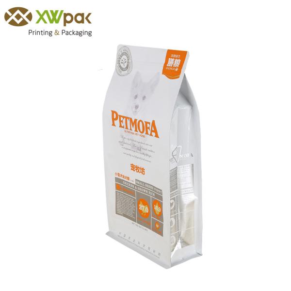 Resealable Bottom Gusset Dog Food Packaging Bag , Plastic Animal Feed Pet Dog
