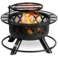Buy cheap 32'' Outdoor Wooden Brazier Round Fire Pit With Quick Removable Cooking Grill product