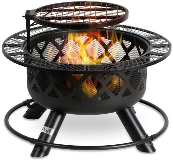 Buy cheap 32'' Outdoor Wooden Brazier Round Fire Pit With Quick Removable Cooking Grill from wholesalers