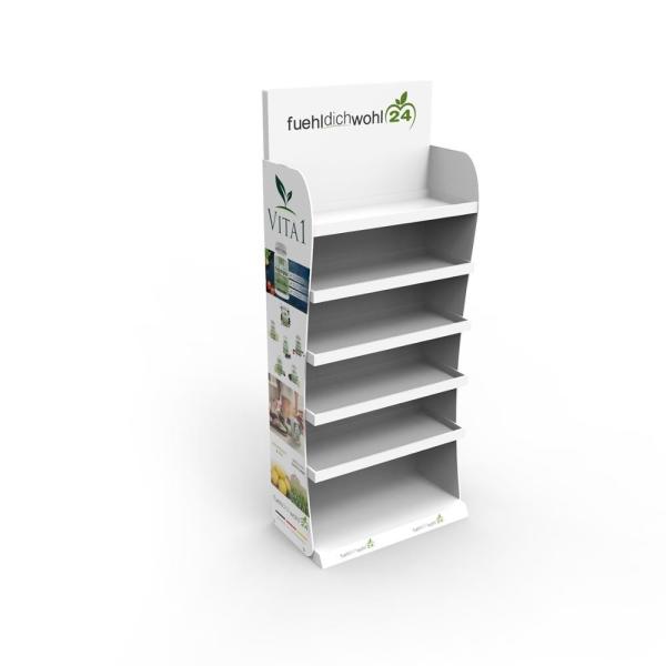 Buy cheap Fashion Wooden Retail Display Rack White Drug Wooden Display Shelf For Pharmacy from wholesalers