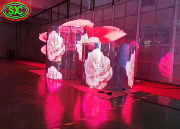 Buy cheap Ultra Lightweight Outdoor P3.91-P7.82 500*1000mm Cabinet Size Transparent LED Wall from wholesalers