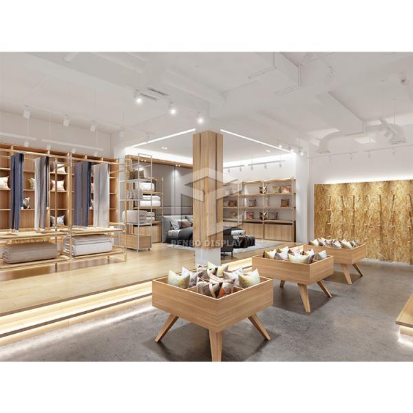 Buy cheap Custom Metal Bedding Store Display Racks Wooden Home Textile Store Display Cabinet from wholesalers