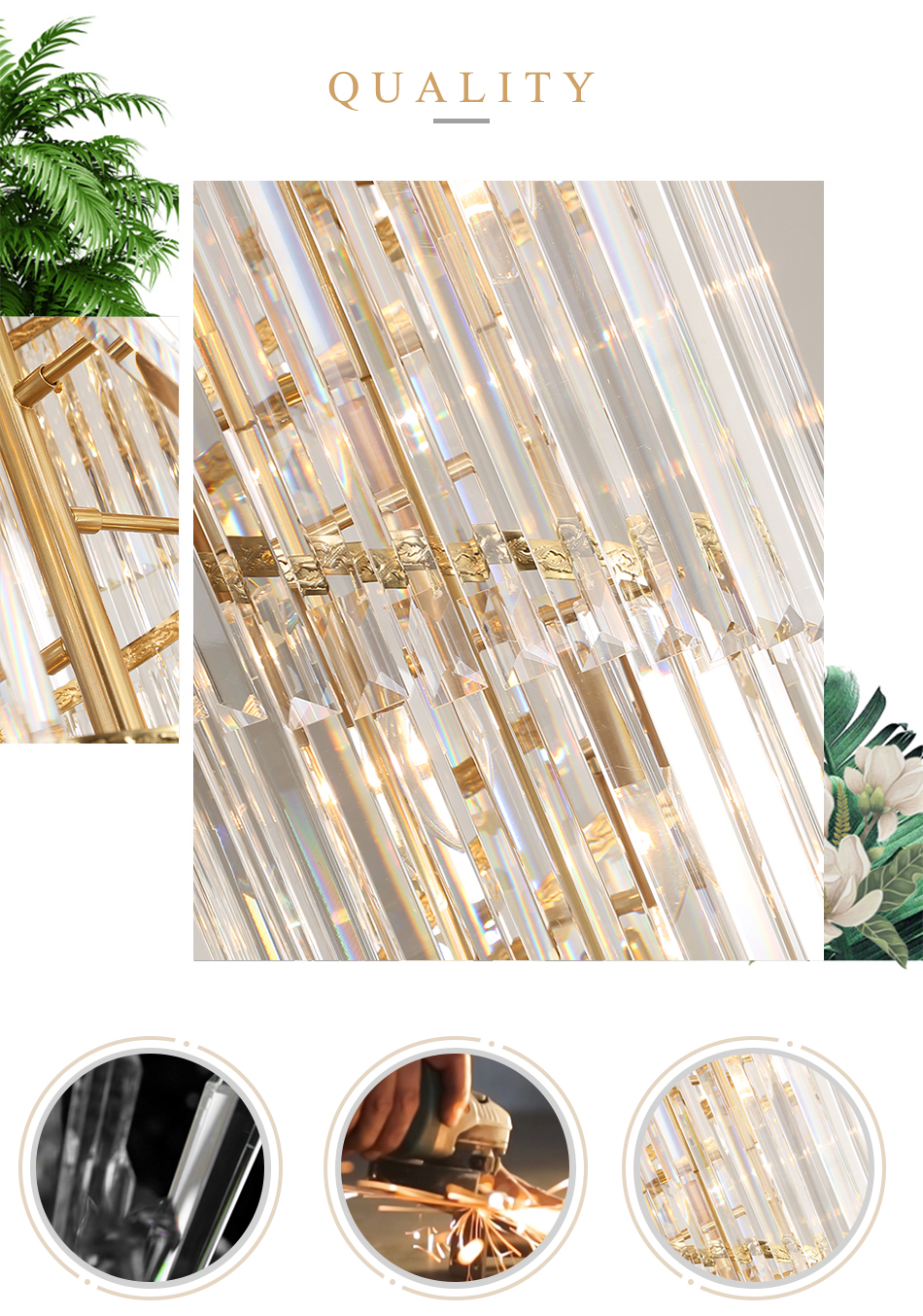 Luxury Modern Chandelier For Living Room Gold Long Staircase fancy light(WH-NC-60)