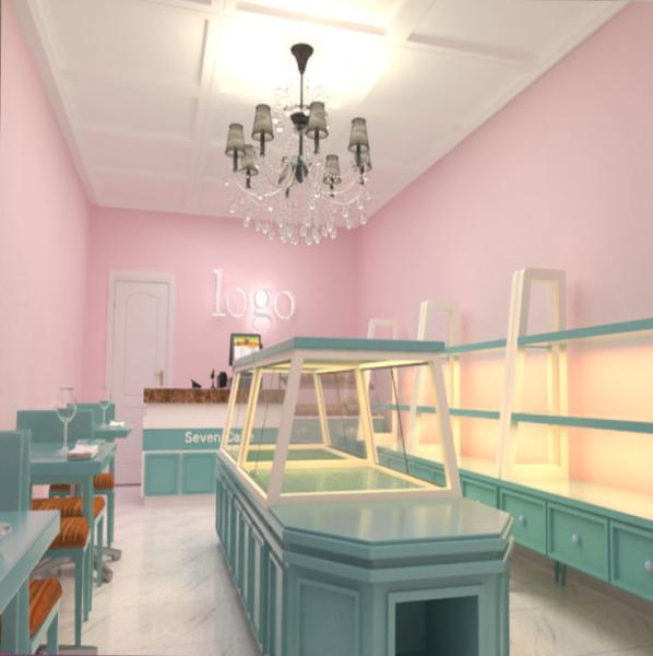 Buy cheap Blue Multi Storey Shop Display Showcase / Bakery Display Cabinets Strong Structure from wholesalers