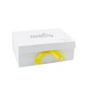 Buy cheap Yellow Ribbon Closure White Hard Cardboard Gift Boxes 8cm Width from wholesalers
