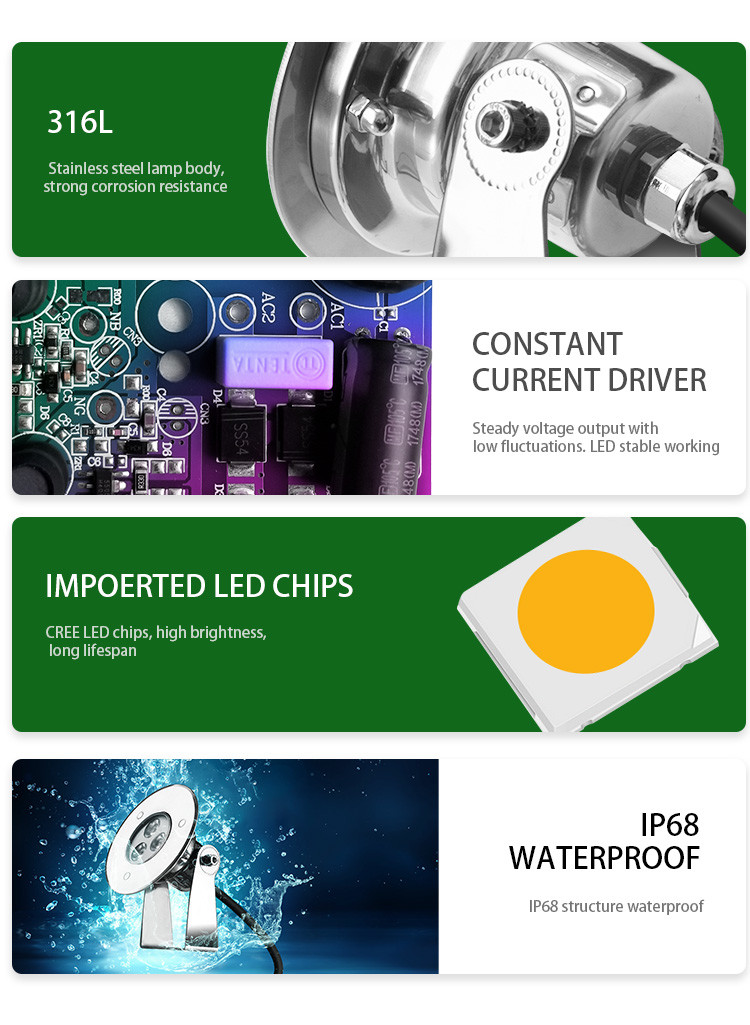 3W RGB Color Changing Surface Mounted Pin Light DMX Insert Anti UV Material