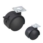 Nylon 1.5 Inch Caster Wheel , 40lbs Capacity Twin Wheel Swivel Caster