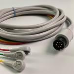 BJ-753P NIHON KOHDEN Heart Conductivity Wire Black Round Head 6 Pin Three Lead