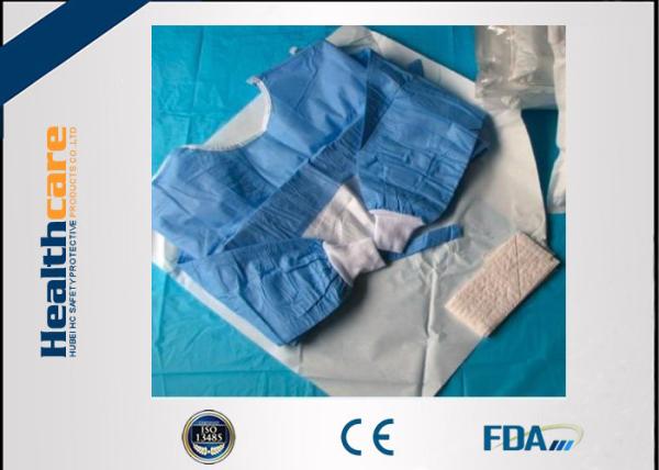 Buy cheap Biodegradable Disposable Surgical Gowns Medical Apparel With 4 Waist Belts Blue Color from wholesalers