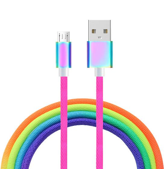 Buy cheap Vibrant Rainbow Braided Cable - Metal Connector & Tangle-Free Design from wholesalers