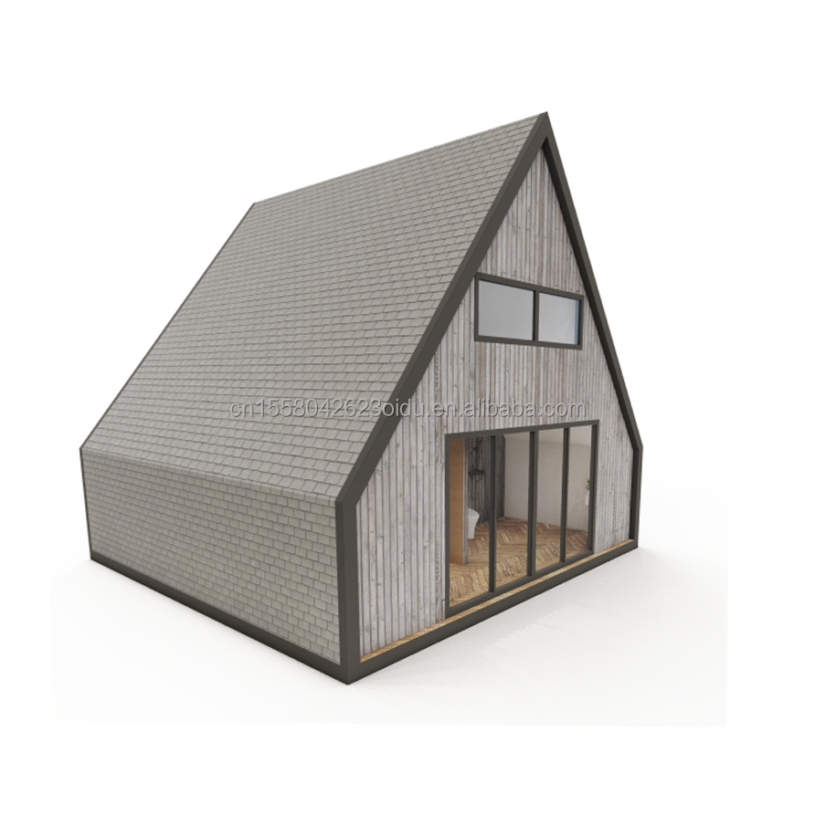 EU Modern Triangle Steel Structure Flat Pack Container House Design for Wooden House within 20ft or 40ft Mall Application