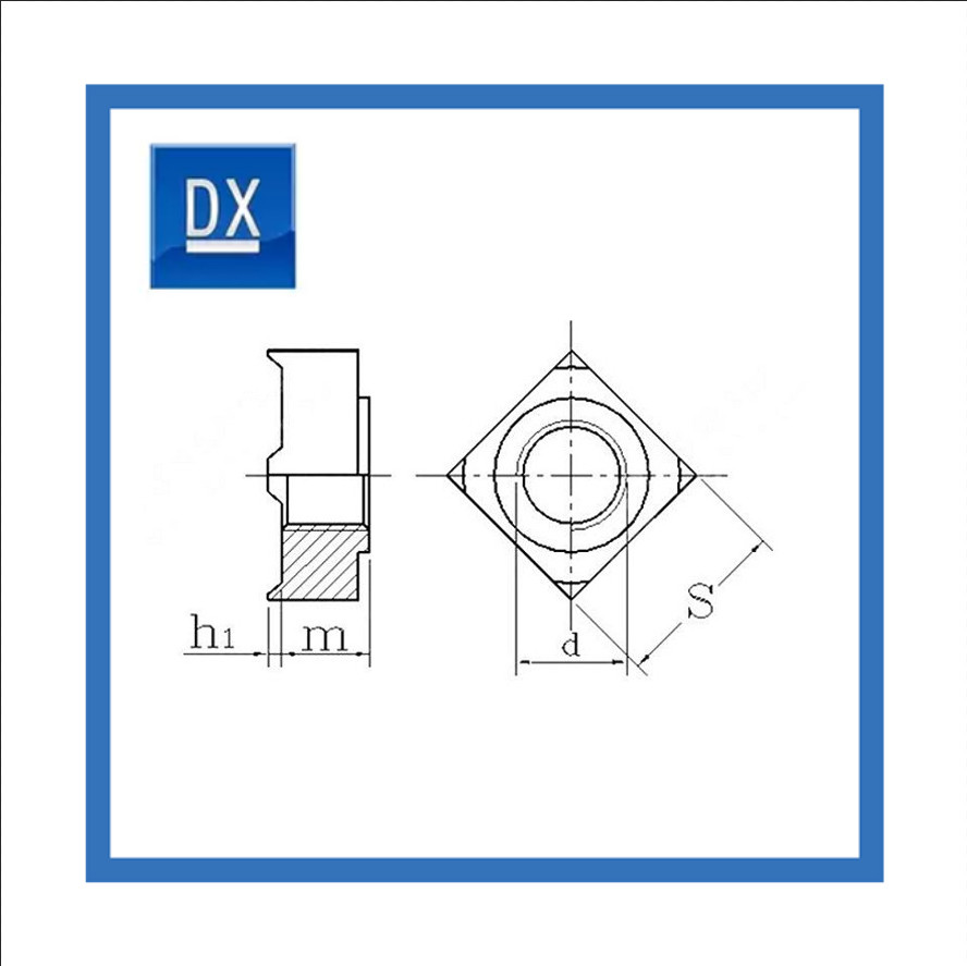 M5 M6 M8 M10 M12 M14 Square Inner Angle Type A Carbon Steel Spot Welding Nut