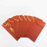 Hot Stamp Custom Red Packet Art Paper Chinese New Year Red Envelope cartoon