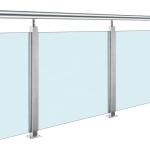 OEM Balcony Stainless Steel Glass Balustrade With Wood Handrail