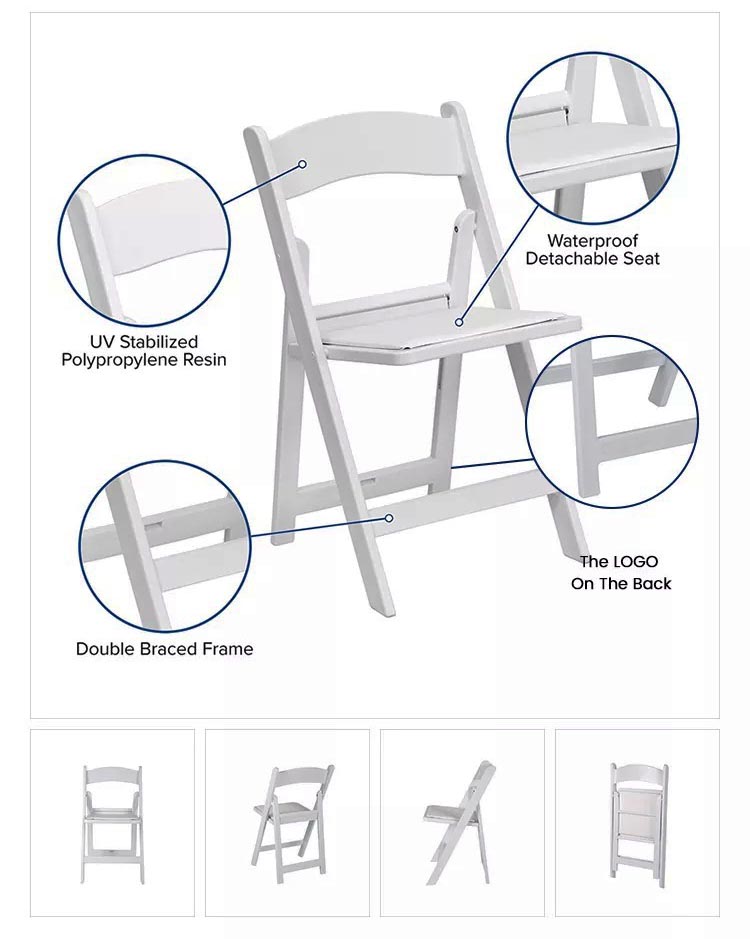 Garden Chair for Wedding Banquet Party Hotel White Resin Plastic Wimbledon Folding