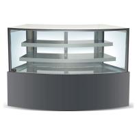 Buy cheap Refrigeration Arc Glass Cake Showcase With Black Marble Base 2100x800x1300MM product